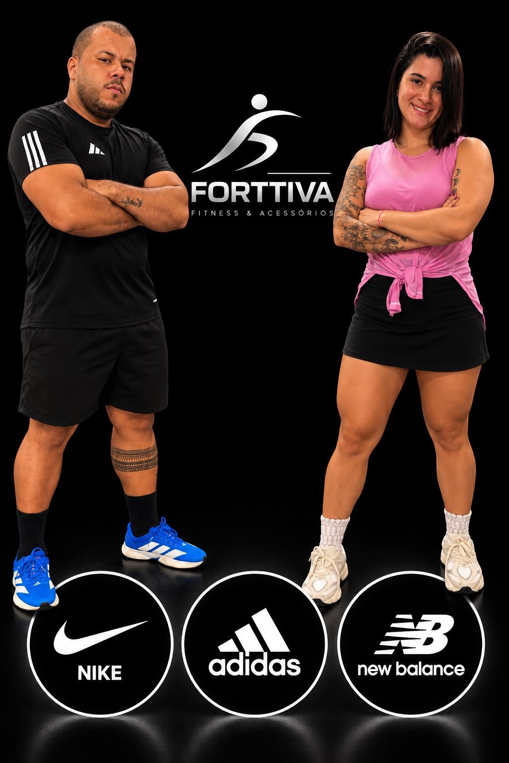 Atletas da Forttiva com tênis Adidas e New Balance